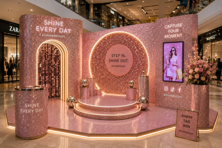 Shopping centre glitter activation