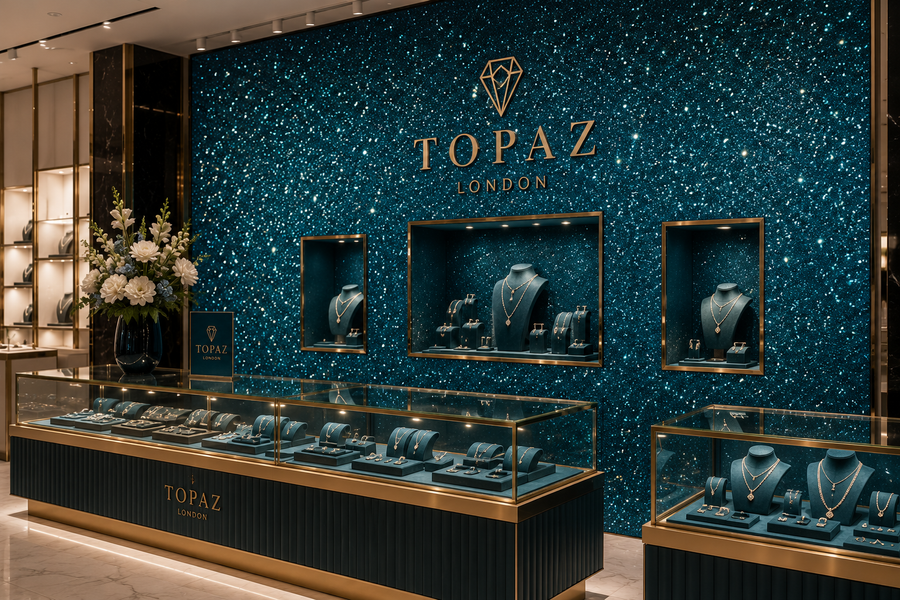 Luxury jewellery glitter display